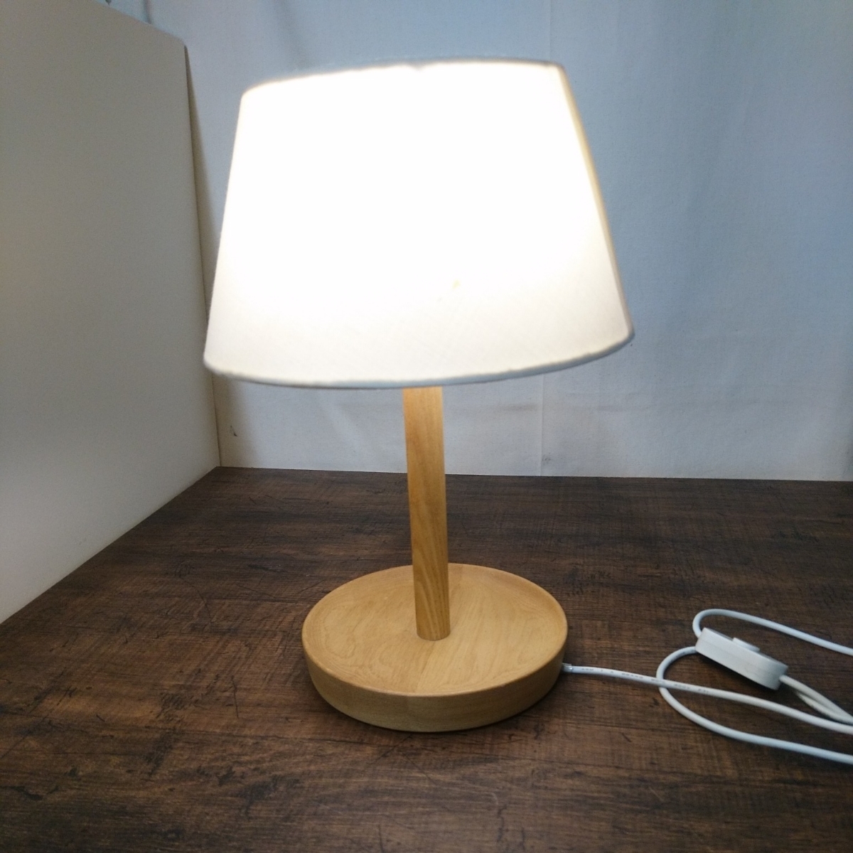 MUJI 無印良品 LED布シェードスタンドライト タモ材・ナチュラル