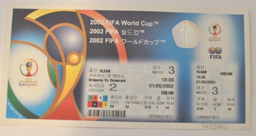 FIFA World Cup 2002 KOREA/JAPAN Unused Tickets; More Matches!! | eBay