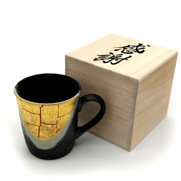木箱付き 金箔彩 マグカップ 名入れ コップ 紅茶 コーヒー 名前入り