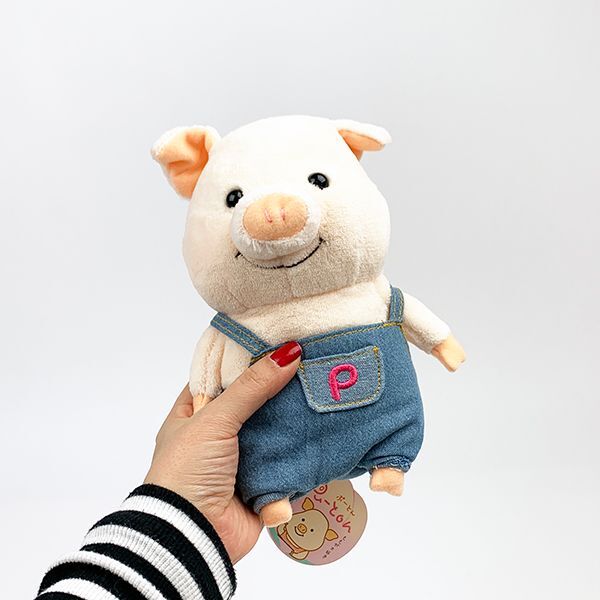 ぷーとん ぬいぐるみ デニムS こぶた 豚 おもちゃ インテリア ブルー