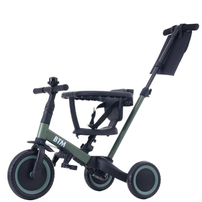 子供用三輪車 5in1 BTM 手押し棒付き 折りたたみ 乗用玩具 ベビーカー