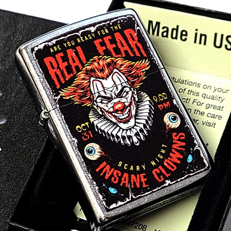 ZIPPO ライター ピエロ おしゃれ ジッポ INSANE CLOWNS ユーズド加工