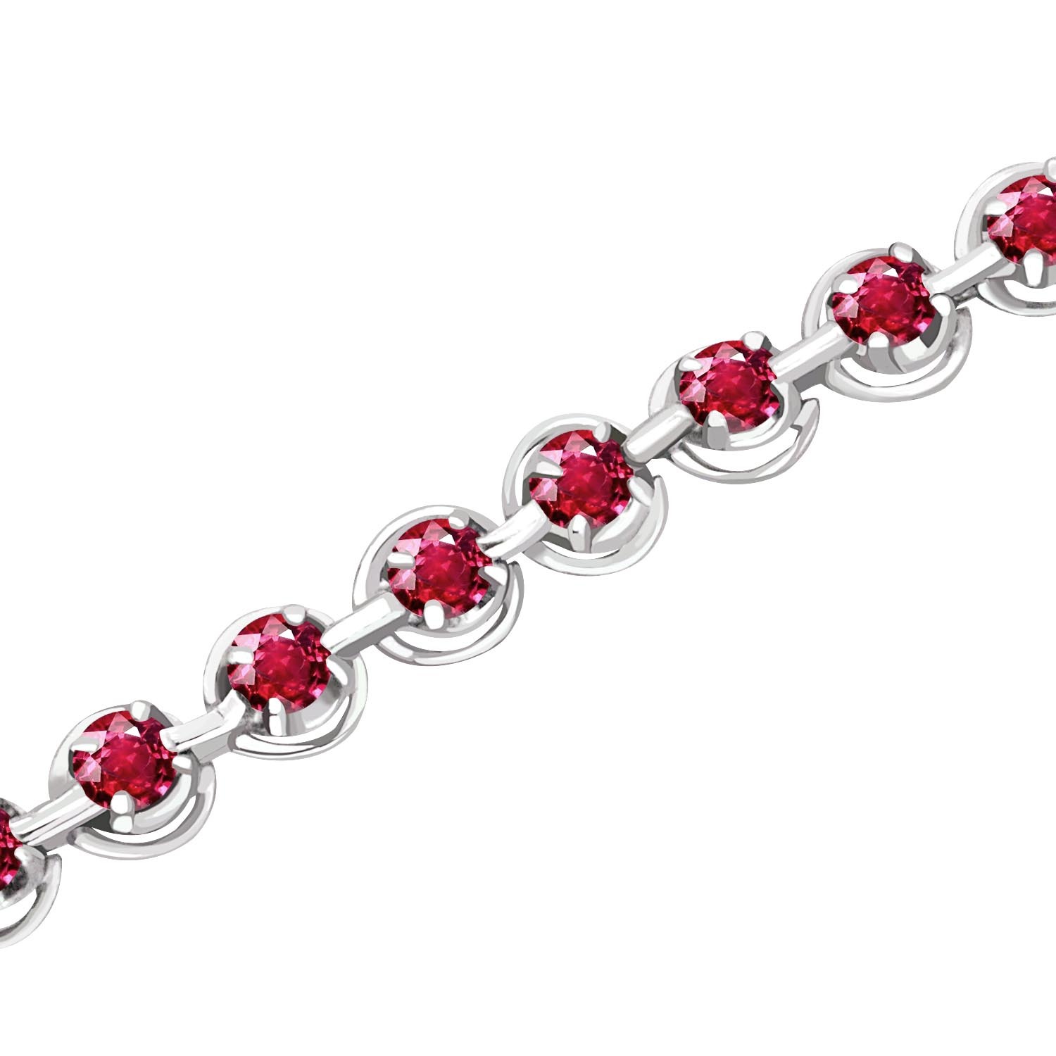 ブレスレット レディース テニスブレスレット ルビー 56石 1.0ct