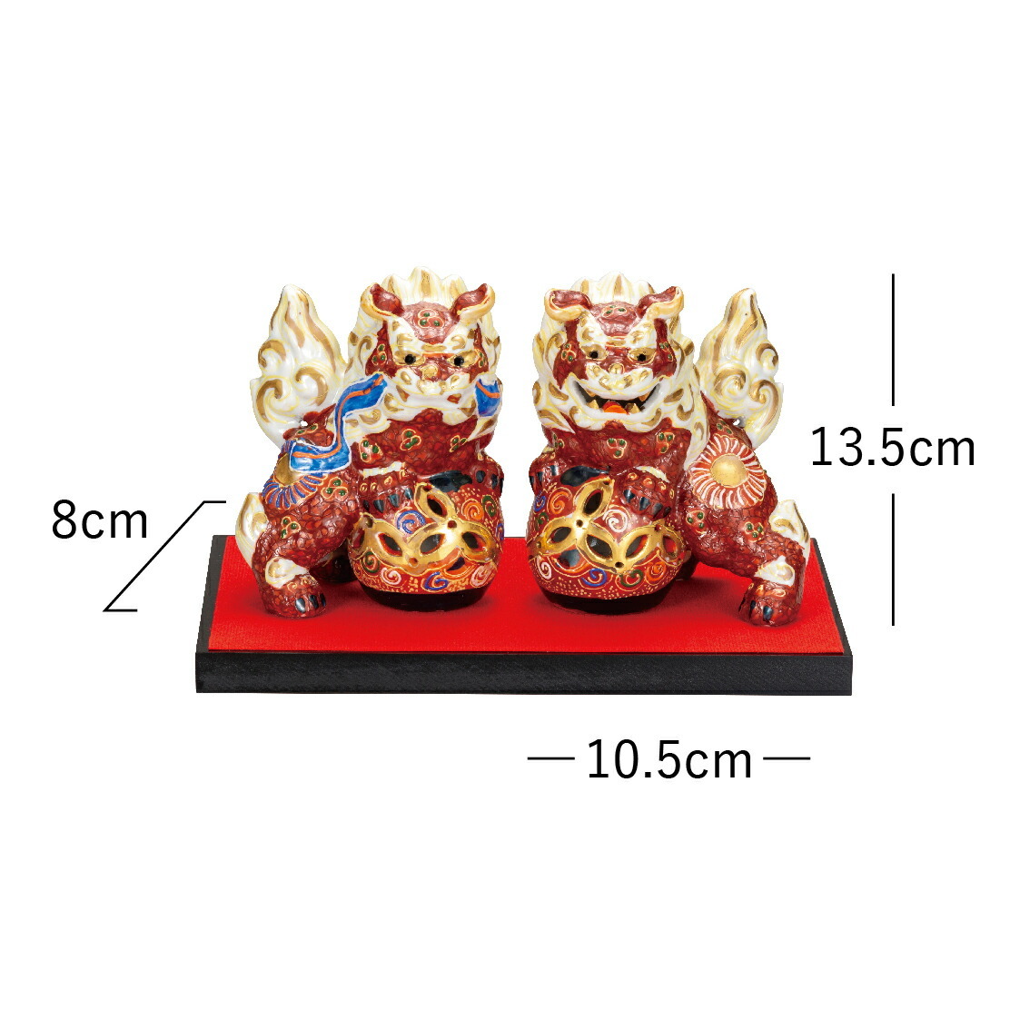 送料無料】 4.5号対獅子・盛（九谷焼 lion 魔除け 避邪 置物 幸運 法人