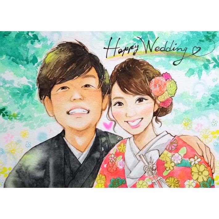 ウェルカムボード似顔絵 新郎 新婦 結婚 ウェディング 結婚式