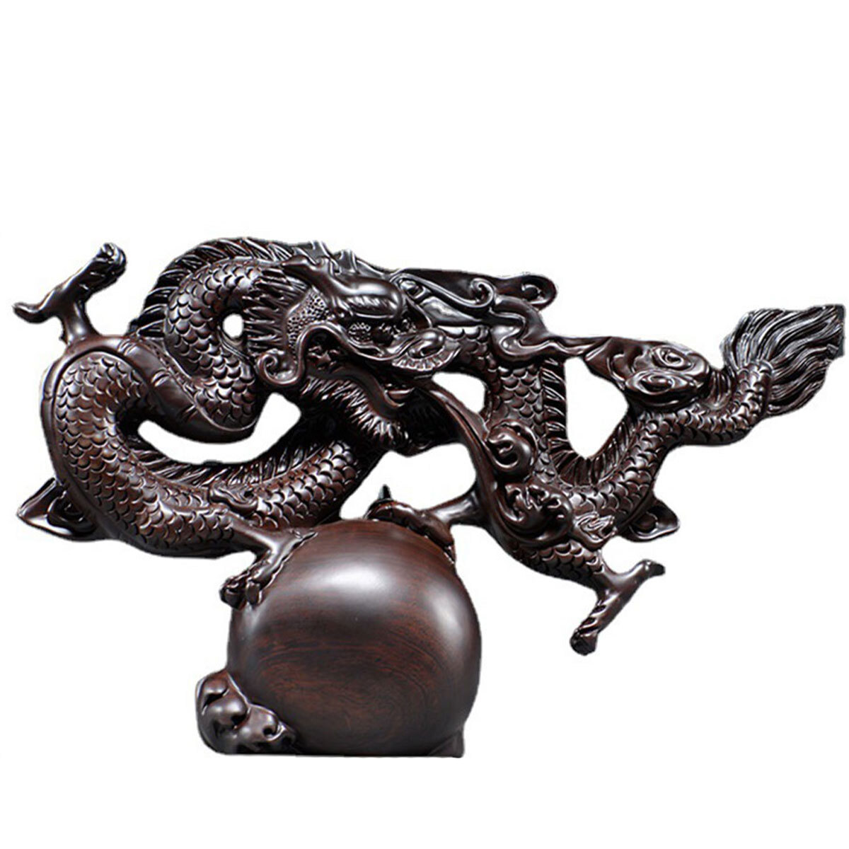 龍神 雲龍 雲 黒壇 花梨 彫刻 如意宝珠 商売繁盛 心願成就 金運 開運