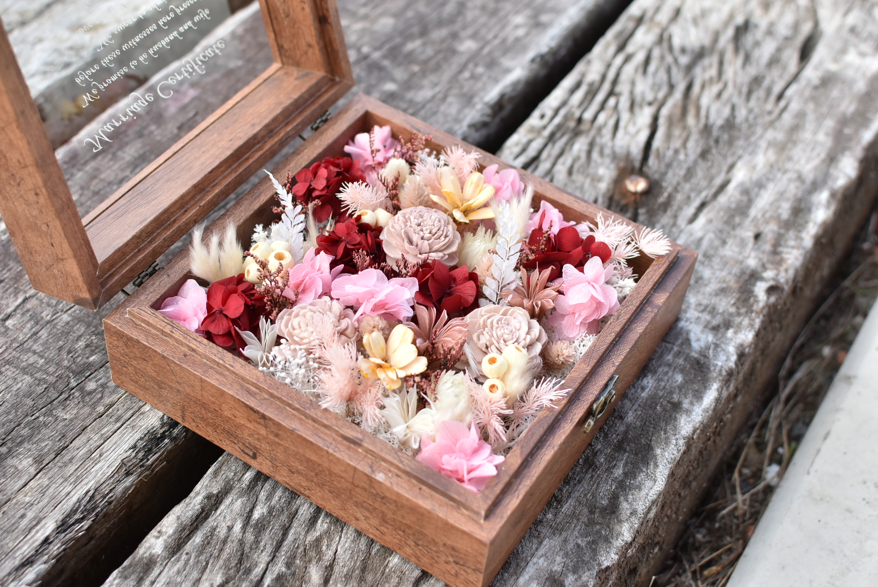 ゲストと創る結婚証明書ブラウン ホワイト/box puri】ゲスト参加型結婚