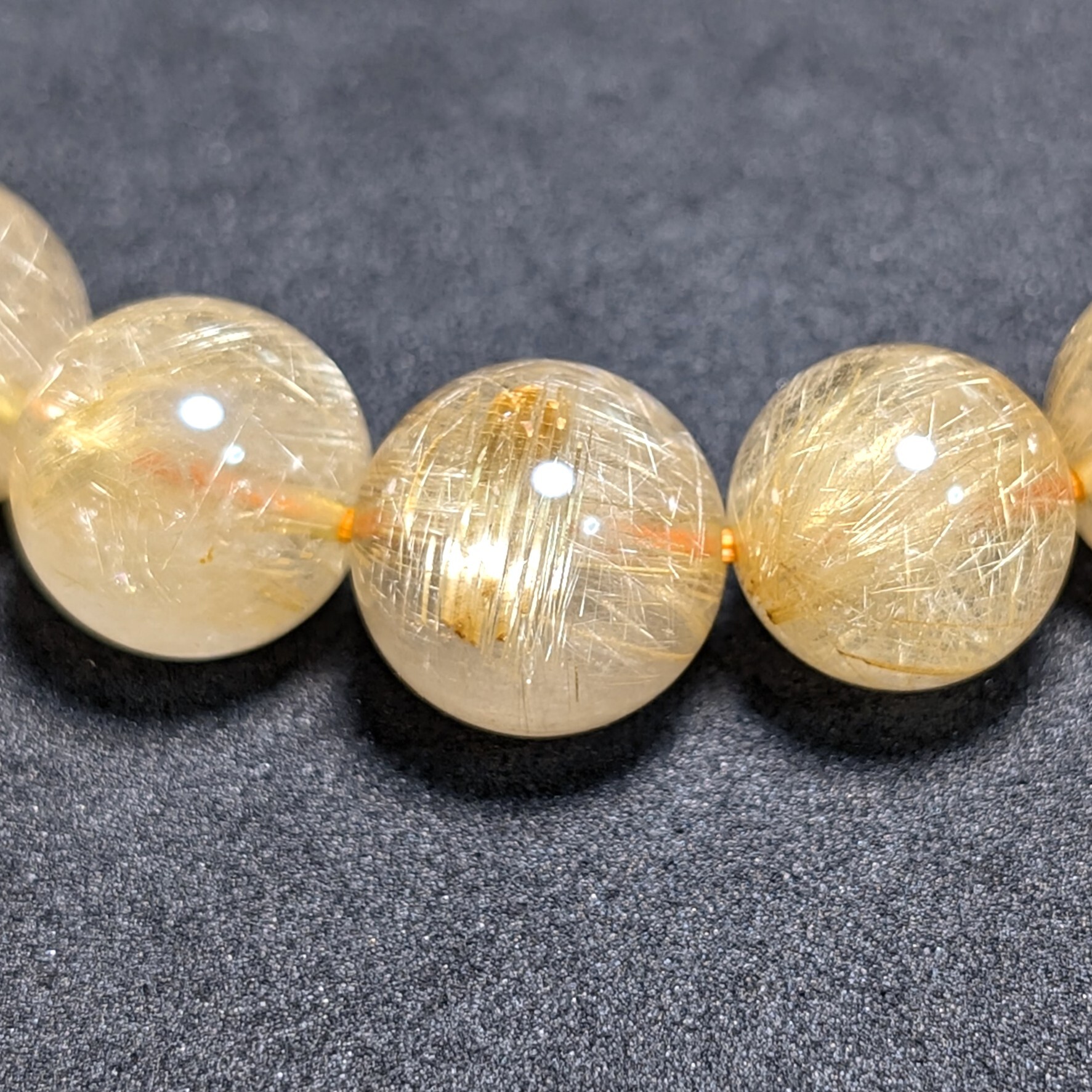 濃密すぎる金針が最高】ゴールド ルチルクォーツ ブレスレット 12ミリ
