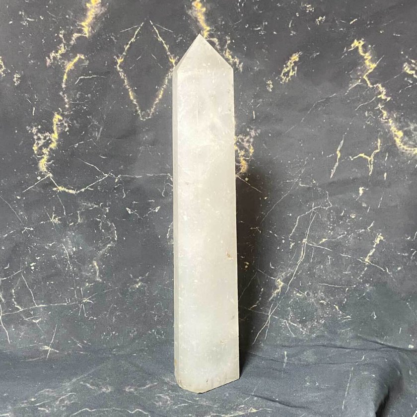 ヒマラヤ水晶 六角柱 大型ポイント原石 高さ30cm｜台座付き 高波動