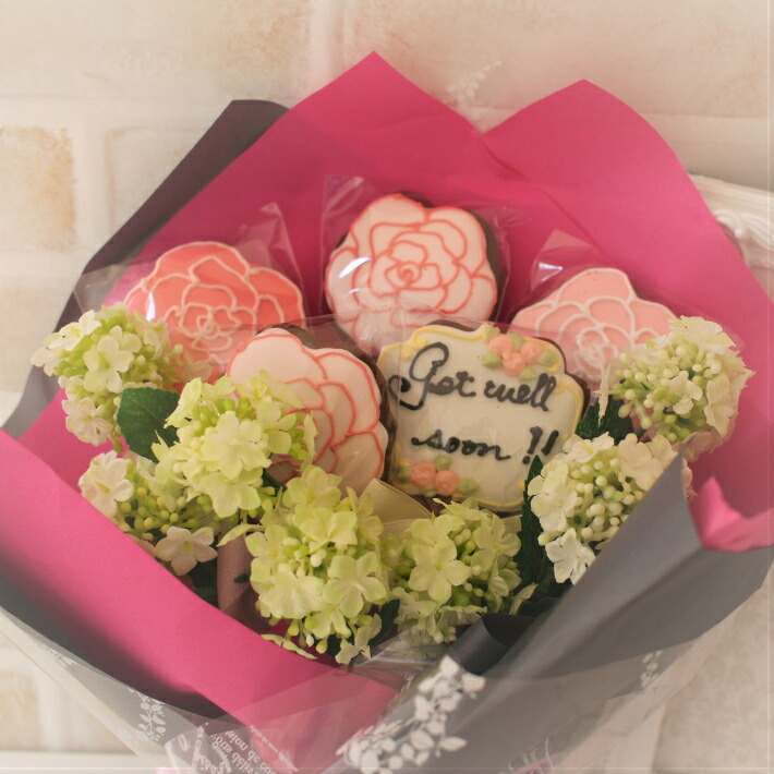ローズクッキーブーケメッセージ入り アイシングクッキー ギフト 焼き