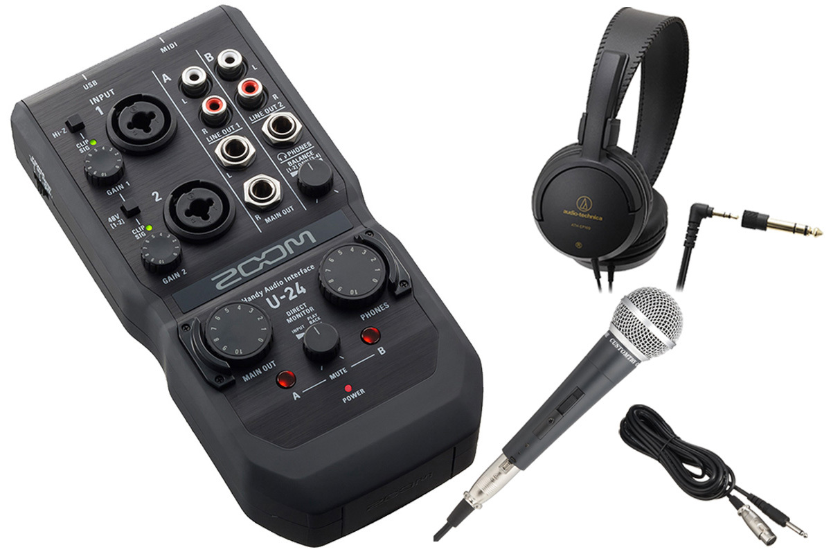ZOOM U-24 ハンディオーディオインターフェース 【スタートセット