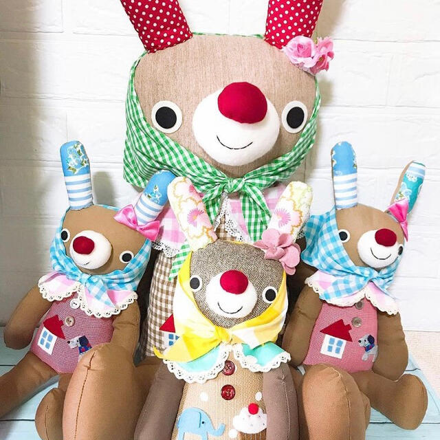 ダイヤモンドみつけたよ prickle ロビンちゃん 4体 うさぎ ぬいぐるみ