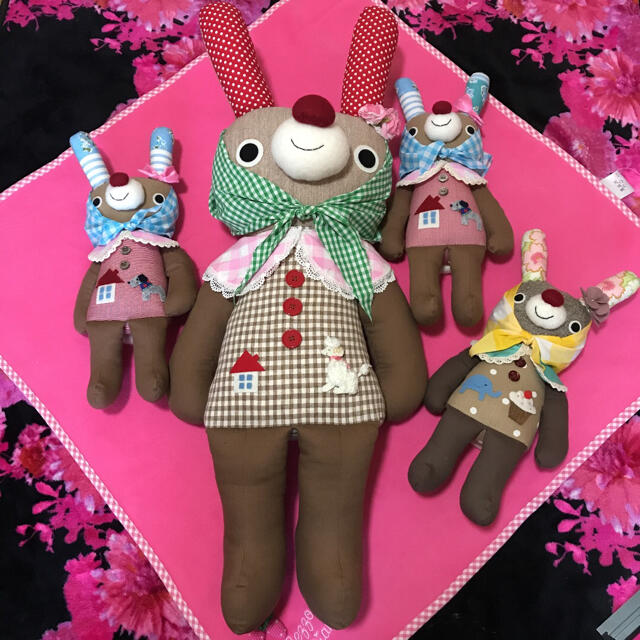 ダイヤモンドみつけたよ prickle ロビンちゃん 4体 うさぎ ぬいぐるみ
