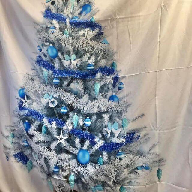 新品未使用 ブルー クリスマスタペストリー もみの木 クリスマスツリー