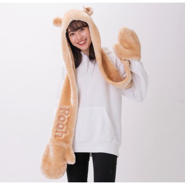 Disney - 【お値下げ】Disney sea 🐻プーさんフード付きマフラー(手袋