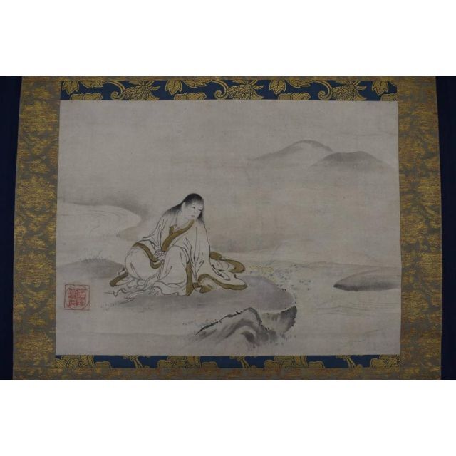真作】狩野常信/菊慈童図/横物/掛軸☆宝船☆Z-545の通販 by 掛軸✩宝船