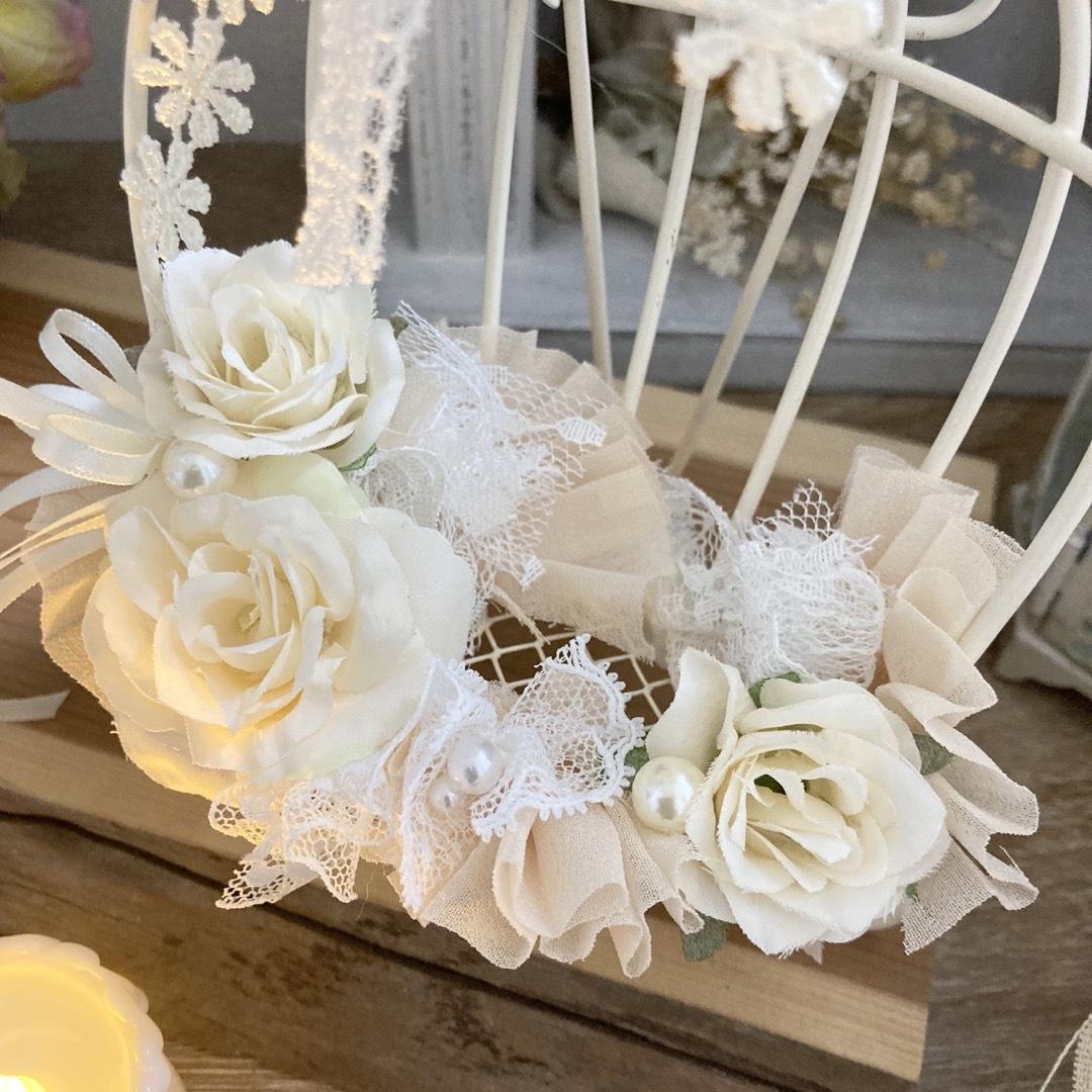 ホワイトローズキャンドルホルダー 花びん 小物入れ ヴィンテージレア物