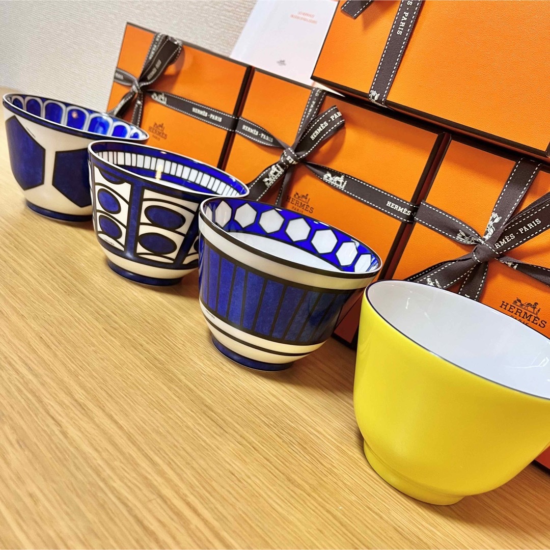 HERMES - 【廃盤 新品 全4個セット】エルメス ブルーダイユール ラージ