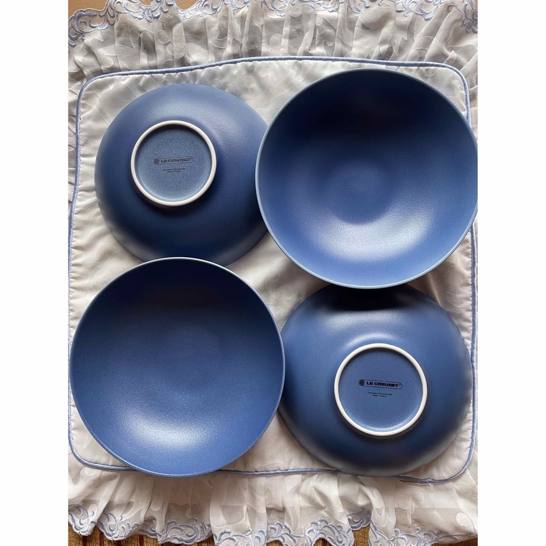 LE CREUSET - ルクルーゼ クーペ 深皿 21cm 青 ブルー 4枚セット
