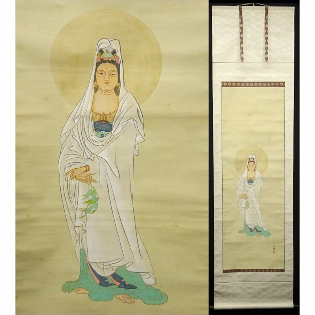 如意輪観音 掛軸 肉筆 江戸時代 仏画 菩薩 仏教美術 天明2年 如意輪