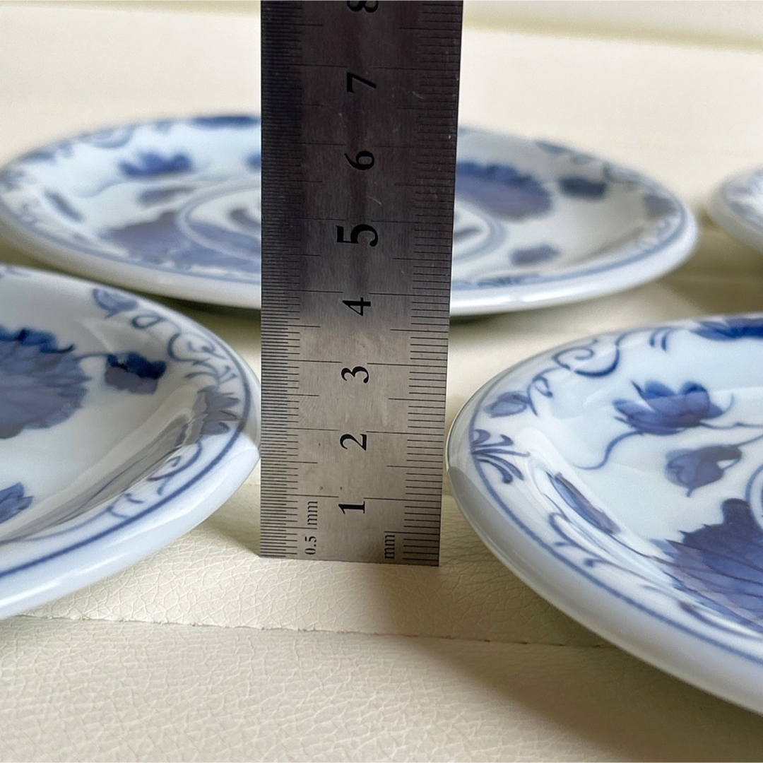 有田焼 - 三洋陶器 龍峰窯 染付草花 銘々皿揃え 5枚セット 古伊万里 和