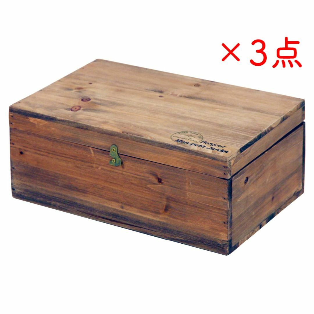 3箱セット】蓋付き木箱 小物入れ ブラウンの通販 by Pinky｜ラクマ