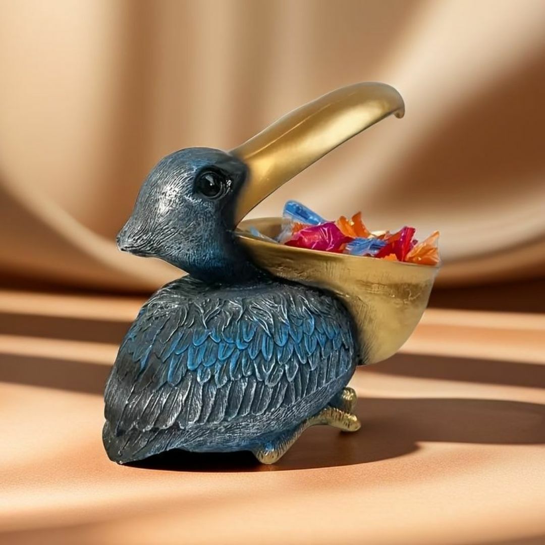小物入れ 鍵置き 置物 インテリアトレイ オブジェ ペリカン トリ 鳥