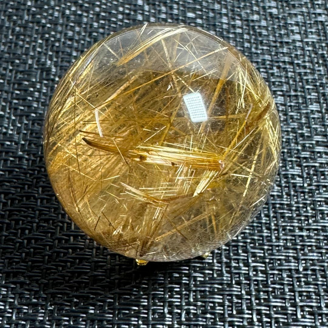 金運アップ◇ゴールドルチルクォーツ◇丸玉 約36.8㎜の通販 by 天然石