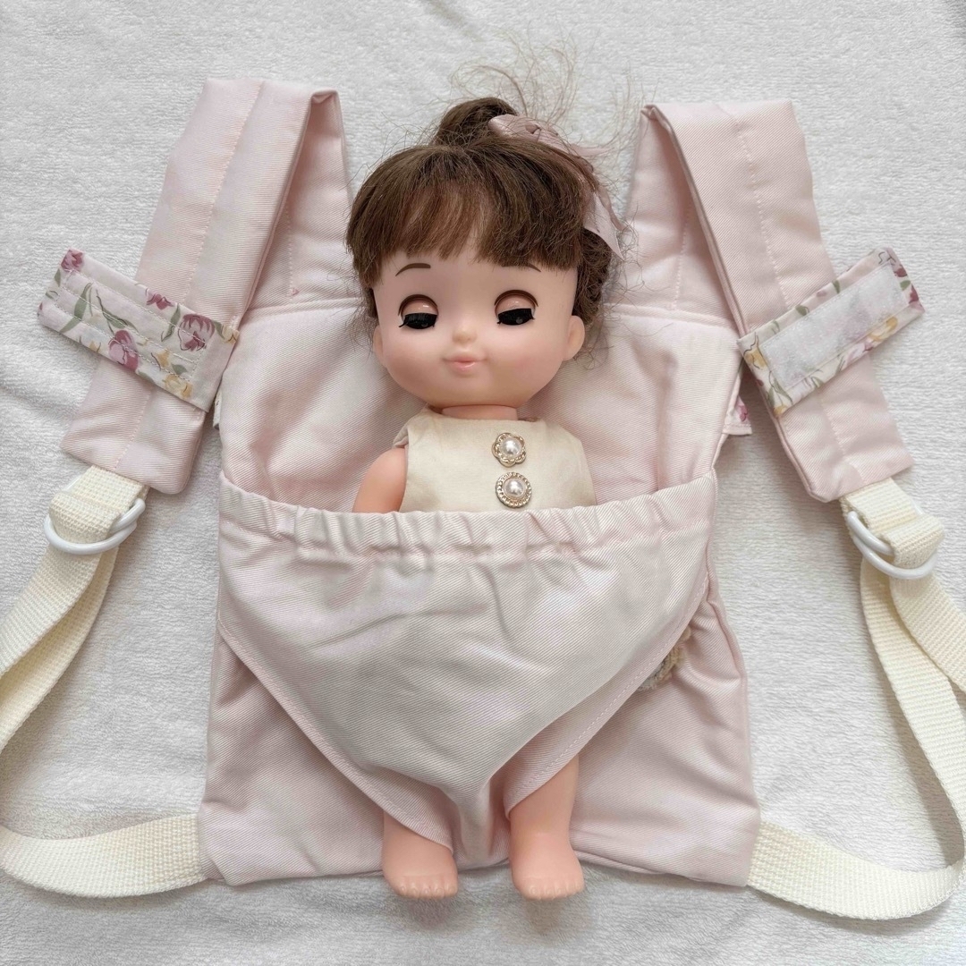 ハンドメイド ドールキャリア ツイル薄ピンク チューリップ2Pの通販 by
