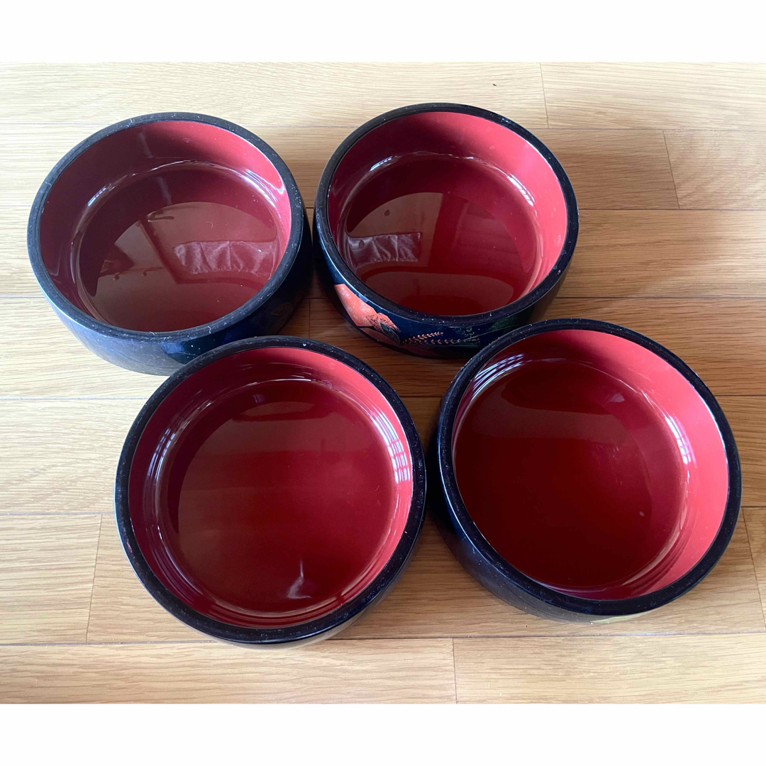 VINTAGE - 自在重 重箱 お重 じゅうばこ 漆塗り 朱 和柄 日本 漆器