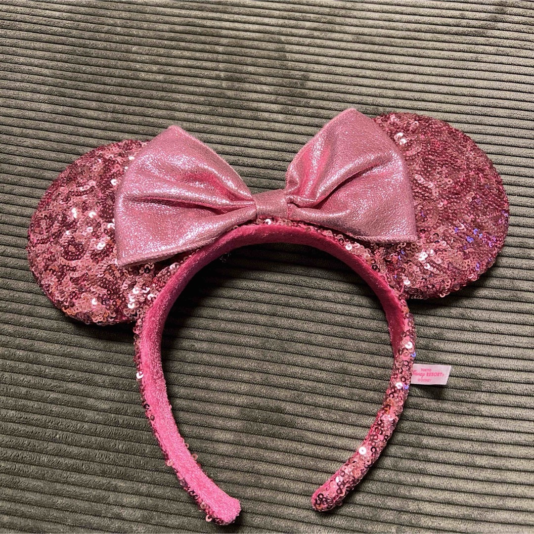 Disney - ミニー耳カチューシャ ピンク スパンコールの通販 by re's