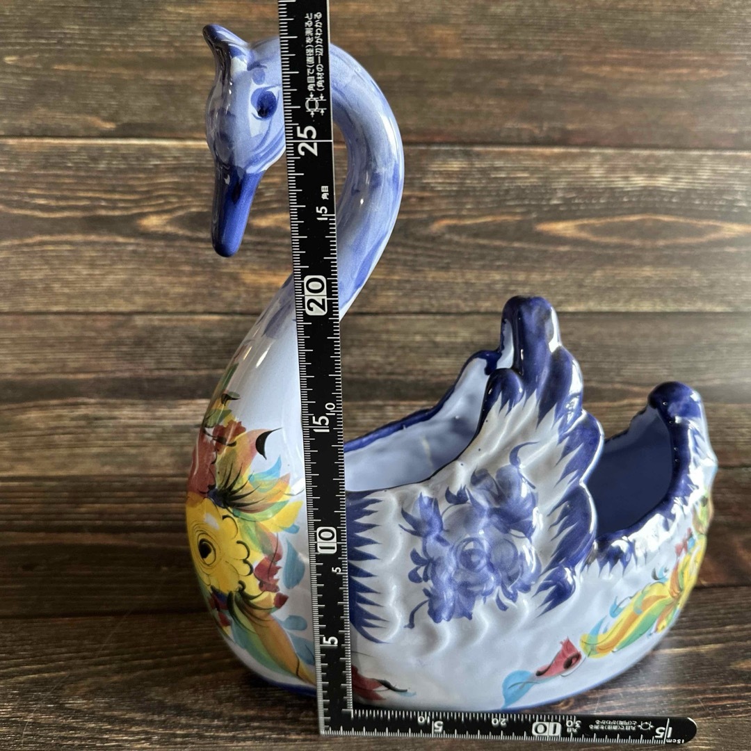 鳥の形の花瓶 花器 小物入れ オブジェ 置物 陶磁製 ポルトガル製