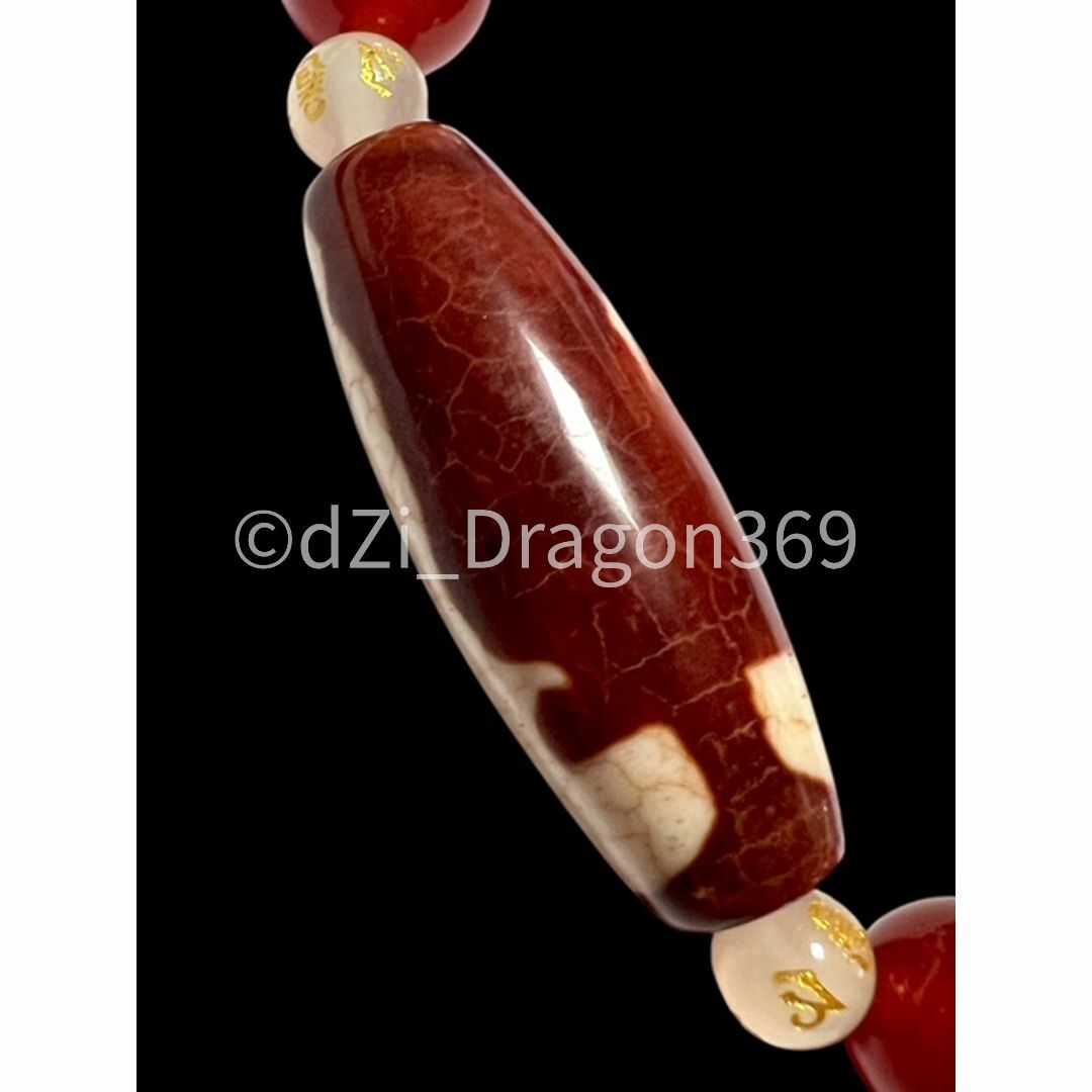 高品質】Dzi beadsジービーズ 上肯 龍紋 玉髄 観音天珠のブレス