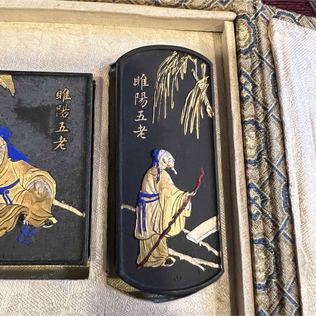 中国書画墨 小五老図古墨 未使用 5点組 中国書道具徽墨の通販 by みー