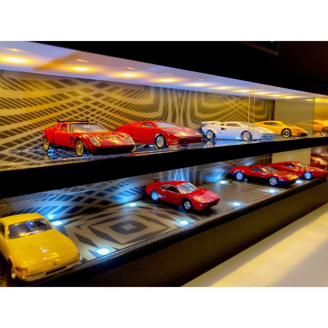 1/64展示20台可能・BRシンメトリー・2層式ディスプレーBOX/ネオ