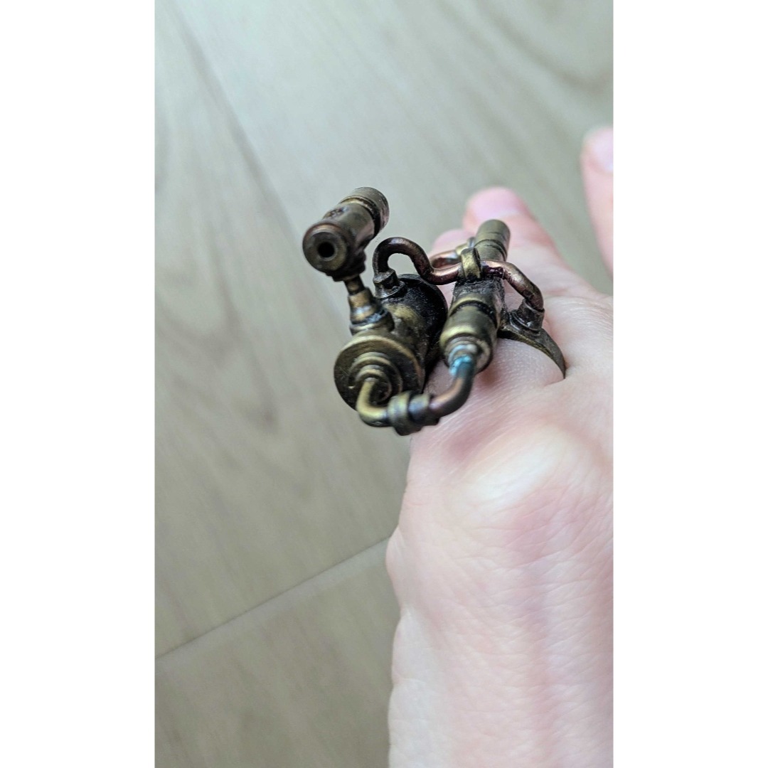 スチームパンク アクセサリー リング 指輪 一点物 ハンドメイドの通販