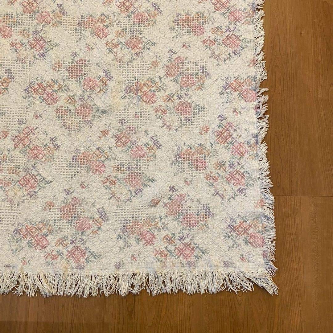 VINTAGE - 【美品】ハート×花柄 淡色パステル ゴブラン織 ヴィンテージ