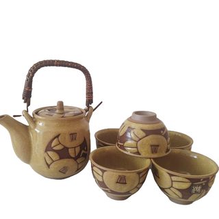 美濃焼 - 三洋陶器 龍峰窯 染付更紗 和皿揃 5枚セット 中皿 銘々皿 輪