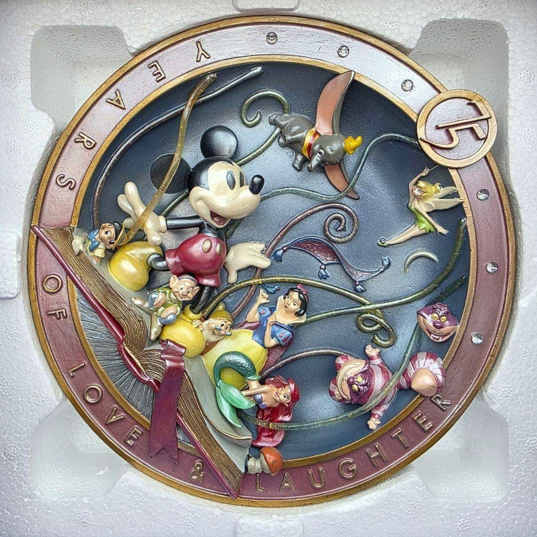 ディズニー 75周年 プレート 置き物 限定品 シリアル ミッキーマウス