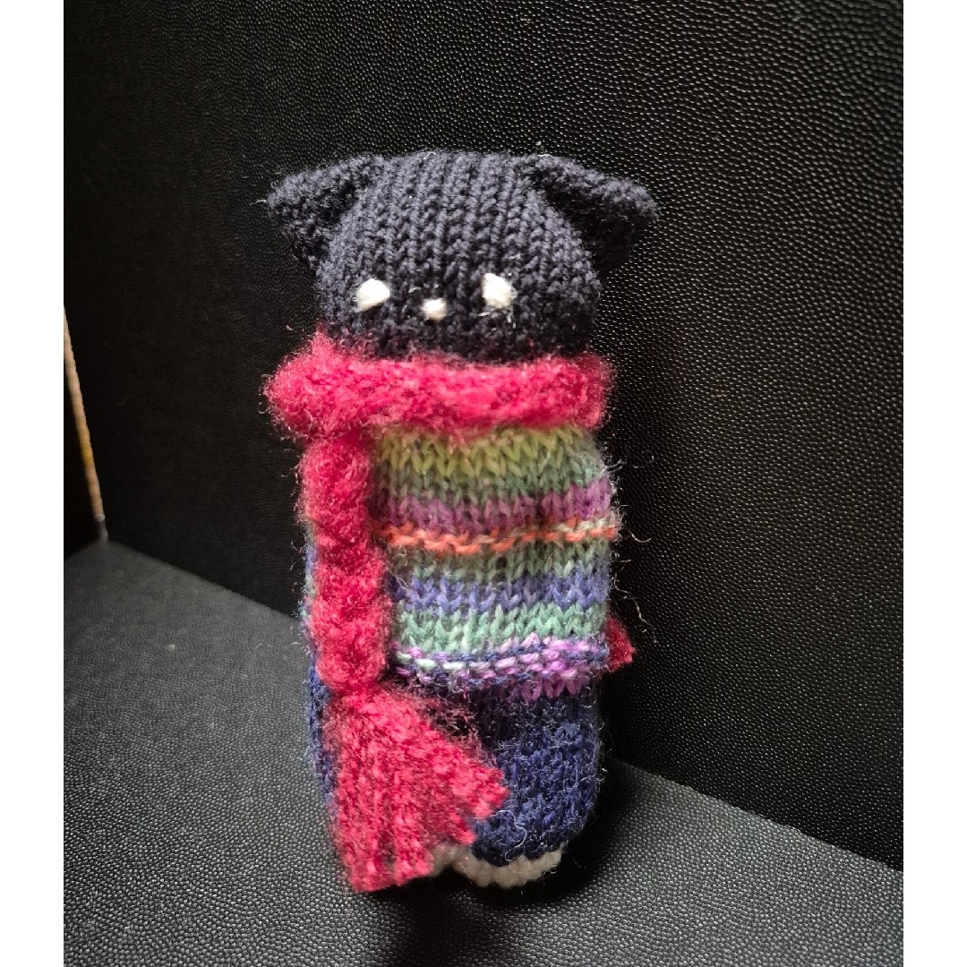 ハンドメイド 黒猫 あみぐるみ もふもふマフラー付きの通販 by サビ猫