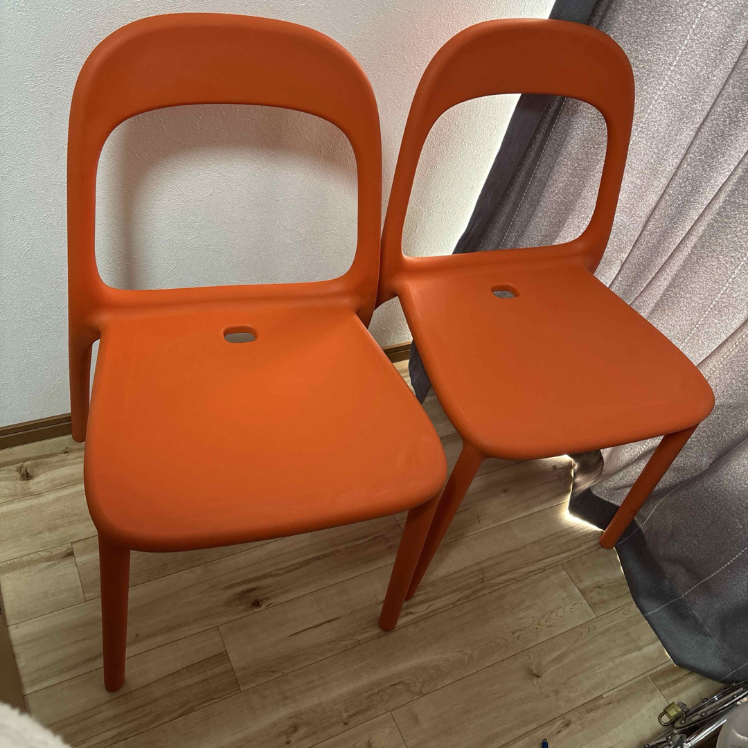 IKEA スタッキングチェアURBAN オレンジ 2脚 美品寄り 最安値の通販 by