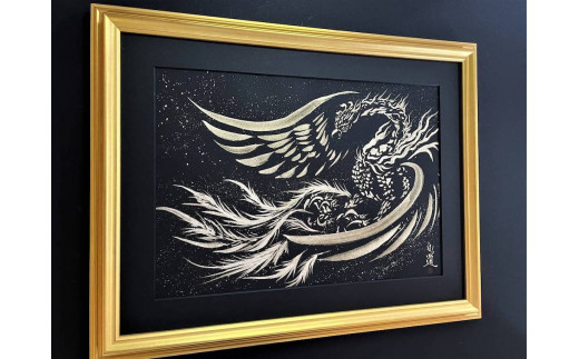 現代水墨画家 絵師白道 作「銀の鳳凰」｜絵画 アート インテリア