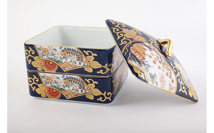 有田焼 其泉 琳派古伊万里様式 二段のお重【賞美堂本店】食器 重箱 二