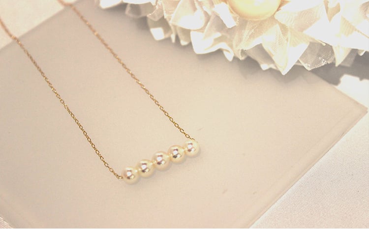 真珠 5粒 パール ネックレス Yamashita-Pearl 4.5-5.5mm アクセサリー