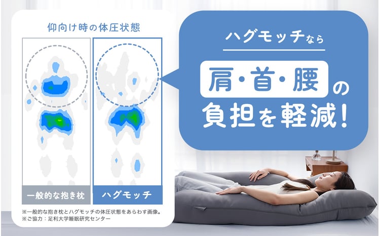 ハグモッチプレミアム（選べる7色）[C-170001] バニラ 枕 ふわもち 腰