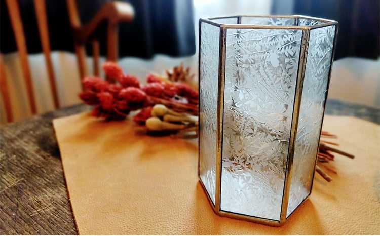 フラワーベースⅣ『結霜』 ｜ 硝子 花器 花瓶 鉢カバー 工芸品 雑貨