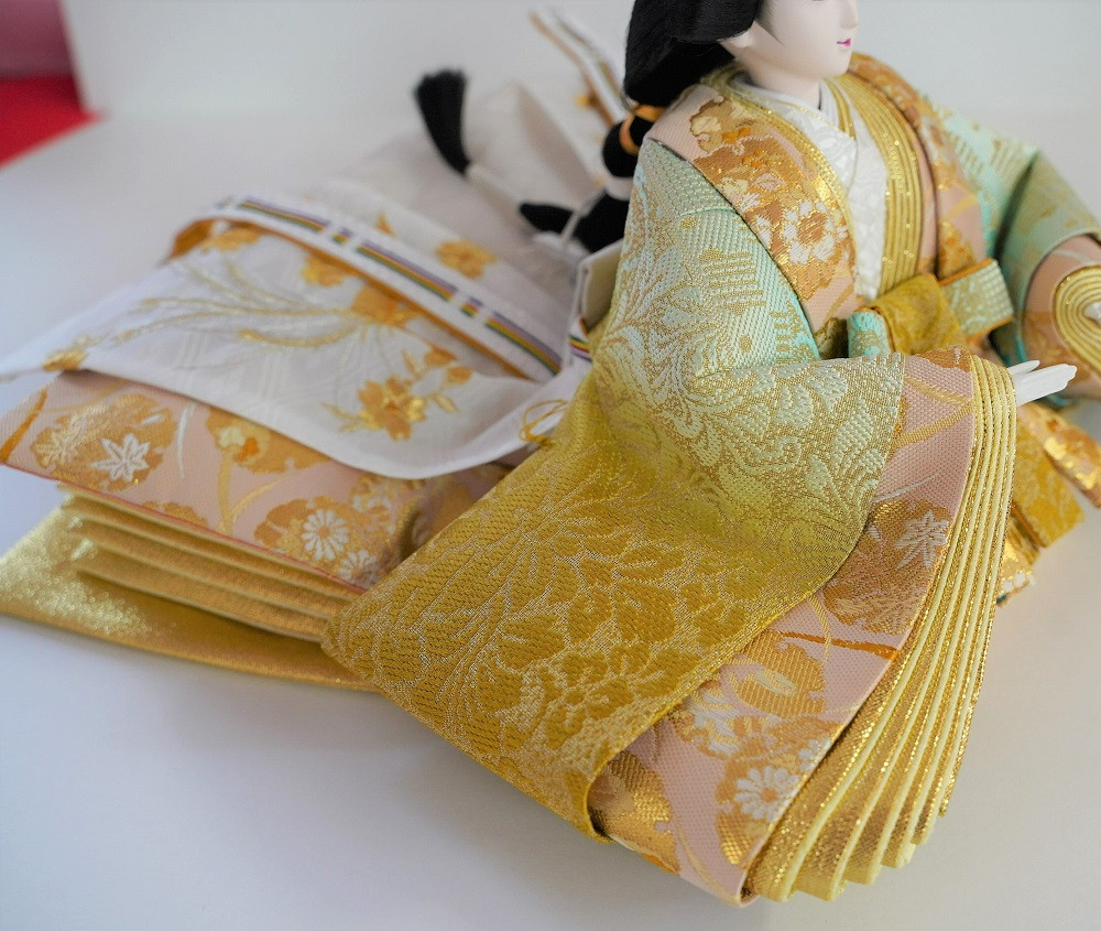 飾り台セット“有明”】人形作り40年 “平安天鳳”作 京都西陣袋帯 御所