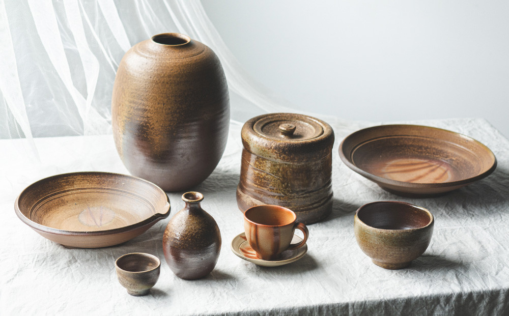 備前緋襷コーヒーカップ 皿（ソーサー）セット 備前 備前焼 松本勝哉