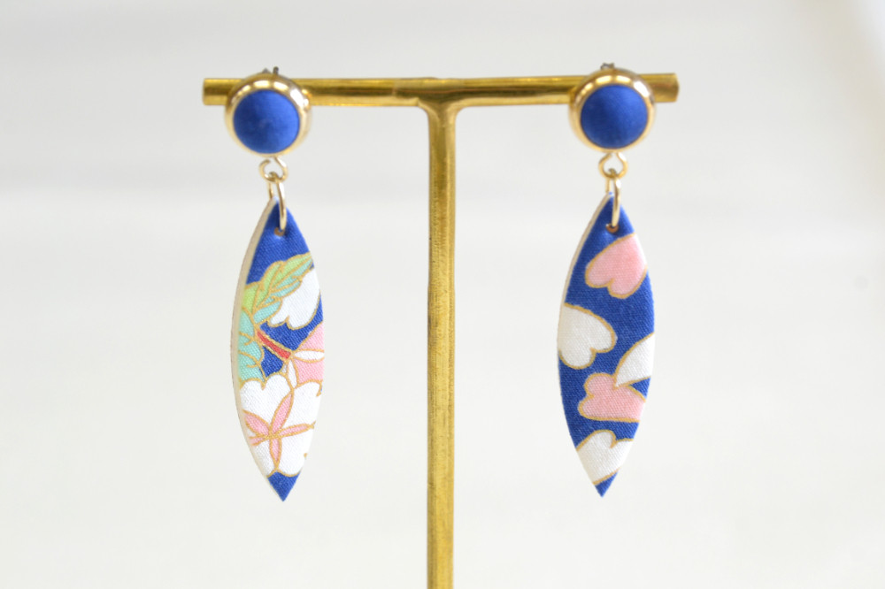 染工房正茂】手描友禅 ピアス・イヤリング（ファブリックアクセサリー