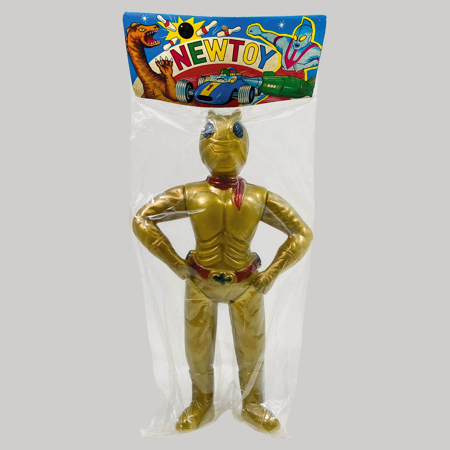 1548] 無版権 仮面ライダーポリ人形 金成型 キングサイズ